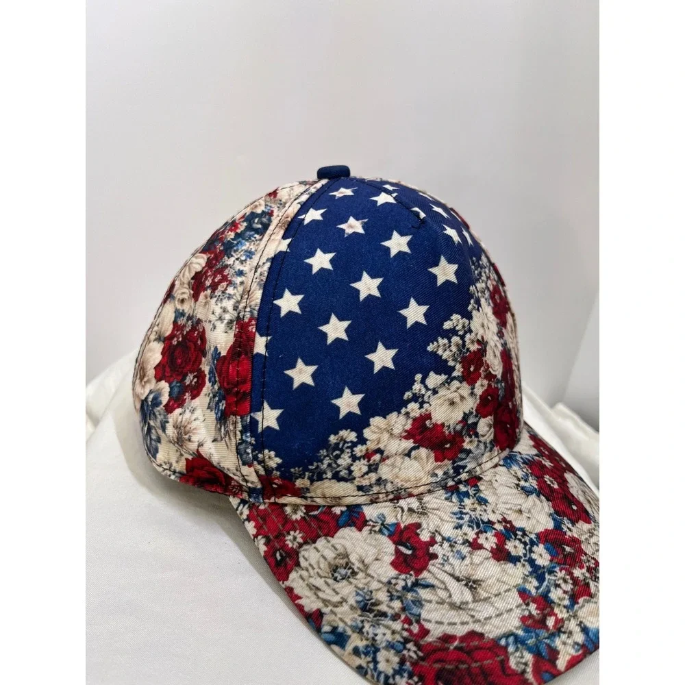 US 250th Anniversary Floral Patriotic Baseball Cap